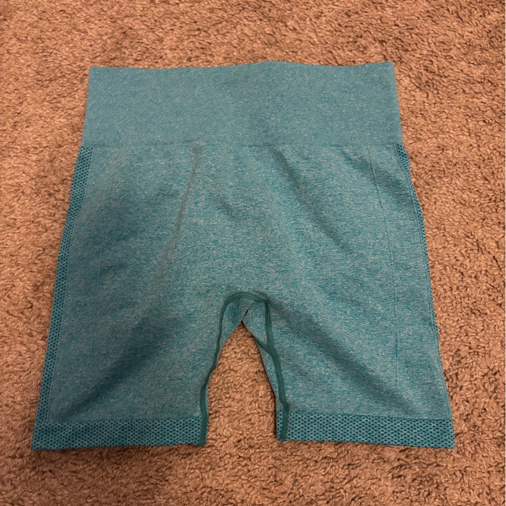 Teal Butt Scrunching Biker Shorts